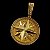 Pingente Medalha Rosa dos Ventos Cravejado Banhada a Ouro 18K - Imagem 1