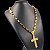 Cordão Tijolinho 8mm com Trava Dupla Banhado a Ouro 18K + Pingente Jesus Cravejado - Imagem 1