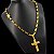 Cordão Tijolinho 8mm com Trava Dupla Banhado a Ouro 18K + Pingente Jesus Cravejado - Imagem 3