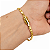 Pulseira Italiana Piastrine 4mm Fecho Duplo 750 Banhado a Ouro 18K - Imagem 5
