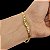 Pulseira Italiana Piastrine 4mm Fecho Duplo 750 Banhado a Ouro 18K - Imagem 6