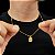 Cordão Veneziano Banhado a Ouro 18K + Pingente Pedra Cristal - Imagem 3
