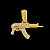 Pingente Fuzil Cravejado Banhado a Ouro 18K - Imagem 1