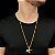 CORDÃO MASCULINO PERUANO + FUZIL CRAVEJADO BANHADO A OURO 18K - Imagem 1