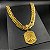 CORDÃO LACRAIA 20MM FECHO DUPLO 750 BANHADO  A OURO 18K + PINGENTE PLACA JESUS - Imagem 6