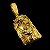 Pingente Rosto de Jesus Olhos Cravejados Banhado a Ouro 18K - Imagem 1