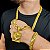 Cordão e Pulseira Lacraia 13mm Banhado a Ouro 18K + Pingente Leão Cravejado - Imagem 3