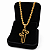 Cordão Italiano Piastrine 3mm Banhada a Ouro 18K + Cruz 3D - Imagem 3