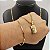 Cordão e Pulseira Italiana Piastrine 3mm Banhada a Ouro 18K + Medalha Salmo 23 - Imagem 7