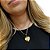 Cordão Feminino Cadeado Alongado 2mm com Pingente Coração Banhado a Ouro 18K - Imagem 1