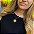 Cordão Feminino Cadeado Alongado 2mm com Pingente Coração Banhado a Ouro 18K - Imagem 2