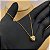 Cordão Feminino Veneziano Banhado a Ouro 18k + Pingente Coração Ponto de Luz - Imagem 3