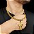 Cordão Masculino 10mm Banhado a Ouro Fecho Marcação 18K + Pingente Oração Alto Relevo - Imagem 4