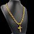 Cordão Masculino 10mm Banhado a Ouro Fecho Marcação 18K + Pingente Oração Alto Relevo - Imagem 5