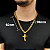 Cordão Masculino 10mm Banhado a Ouro Fecho Marcação 18K + Pingente Oração Alto Relevo - Imagem 6
