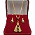 Conjunto Feminino Nossa Senhora + Par de Brincos Cravejados | Cordão Veneziano 45cm - Imagem 7