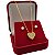 Conjunto Feminino Coração Cravejado + Par de Brincos Ponto Luz | Banhado a Ouro 18K - Imagem 1