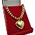 Colar Feminino 10mm Grumet Fecho 18K Banhado a Ouro + Pingente Coração Grande - Imagem 1