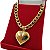 Colar Feminino 10mm Grumet Fecho 18K Banhado a Ouro + Pingente Coração Grande - Imagem 4