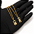 Conjunto Feminino Pingente Filho ou Filha Cravejado Banhado a Ouro 18K com Brincos - Imagem 3