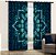 Cortina Synth 2.15M x 2,50M Mandala Azul Escura - Imagem 1