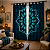 Cortina Mandala Azul Escura Sob Medida | Comum ou Blackout | Ilhós, Passante ou Trilho Suíço | Synth Decor - Imagem 3