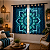 Cortina Mandala Azul Escura Sob Medida | Comum ou Blackout | Ilhós, Passante ou Trilho Suíço | Synth Decor - Imagem 5