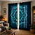 Cortina Mandala Azul Escura Sob Medida | Comum ou Blackout | Ilhós, Passante ou Trilho Suíço | Synth Decor - Imagem 1