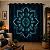 Cortina Mandala Azul Escura Sob Medida | Comum ou Blackout | Ilhós, Passante ou Trilho Suíço | Synth Decor - Imagem 13