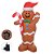 Boneco Inflavel Natal Gingerbread 1,50mt x 80cm - Marrom - Imagem 1