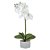 Orquidea Artificial Phalaenopsis Cetim C/ Vaso C/ Bambu x5 (Branco) 32cm - Imagem 1