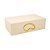 74704 - Caixa Decorativa em Madeira e PU Bege com Detalhe Dourado P - Imagem 1