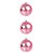 Kit com 3 Bolas Decoradas de Natal – PVC Rosa – 10 cm - Imagem 1
