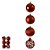 Bola Decorada de Natal em PVC – Vermelho – Kit com 6 unidades – 8 cm - Imagem 1