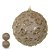 Bola Decorada de Natal em PVC – Champanhe – Kit com 2 unidades – 10 cm - Imagem 1