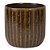 Cachepot de Cerâmica Castanho com Plumas MOAS | Decoração (22850,22852,22854) - Imagem 1