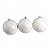 Jogo de Bolas Decorativas de Natal Brancas 10 cm | 3 Peças (BD2724) - Imagem 1