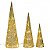 Árvores Cone de Natal com LED Douradas 31, 46 e 61 cm | Jogo com 3 Peças (DG2538) | - Imagem 1
