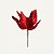 Flor de Poinsétia Natal Aveludada Vermelha c/ Glitter Vermelho 23cm (89489002) | - Imagem 2