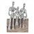 Escultura Decorativa em Metal Família Sentada Prata e Bege 25cm (A1097001) - Imagem 1