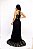 Vestido Longo Sweep Train Renda Preto - Imagem 3