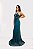 Vestido Longo Sweep Train Renda Verde Jade - Imagem 2