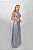 Vestido Longo Sereia Elegante Paetê Prata - Imagem 2
