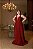 Vestido Longo Decote Costas Festa Marsala Plus Size - Imagem 1