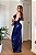Vestido de Festa em Paetê Longo Alcinha com Fenda Azul Marinho - Imagem 3