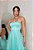 Vestido De Festa de Gala Paetê Longo Evasê Azul Tiffany - Imagem 4