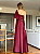 Vestido Longo Um Ombro Só com Laço e Fenda Lateral Marsala - Imagem 6