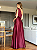 Vestido Longo Um Ombro Só com Laço e Fenda Lateral Marsala - Imagem 7