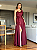 Vestido Longo Um Ombro Só com Laço e Fenda Lateral Marsala - Imagem 1