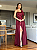 Vestido Longo Um Ombro Só com Laço e Fenda Lateral Marsala - Imagem 2